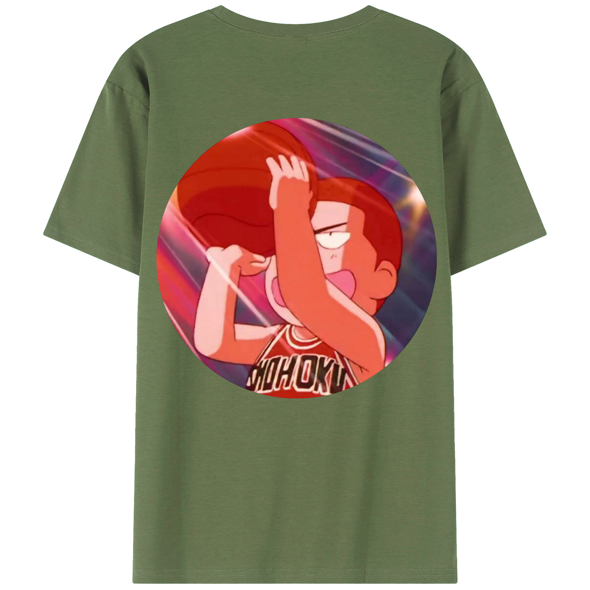 （画像用） SLAM DUNK／スラムダンク 綿100％ メンズ半袖Tシャツ（バックプリント） 通気性